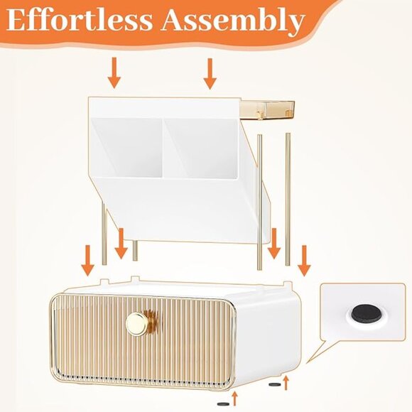 NEW! 2 Tier Makeup Organizer for Vanity Skincare Organizers for Countertop - Picture 5 of 6